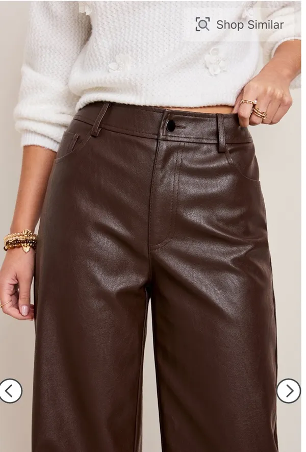 Francesca’s Brown Faux Leather Pants - Image 2