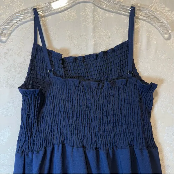 Navy Blue Maxi Dress tiered smocked boho women’s size medium NEW - Image 5