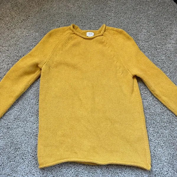 J. Crew Mustard Yellow Roll Neck 100% Cotton Sweater Size XXS - Image 2