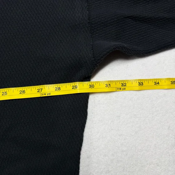 Aerie Oversized Henley Sweatshirt Women’s Medium Black Waffle Knit Pullover - Image 4