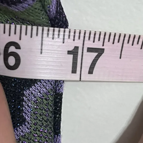 Zara Women's Purple Green Black Chevron Y2K‎ 90s Retro Lace Up Mini Dress Medium - Image 10