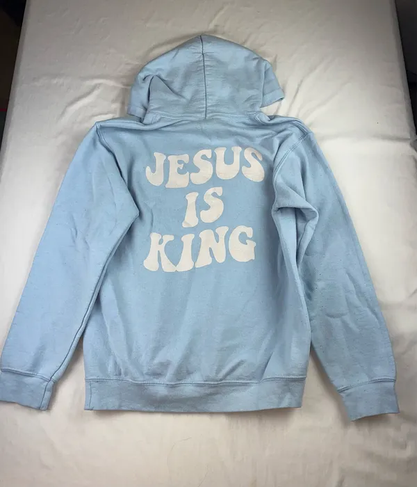 Jesus Hoodie Blue - Image 2