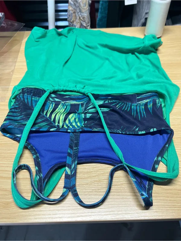 C9 by Champion Green Layered Tank with Blue‎ Strappy Sports Bra - Image 13