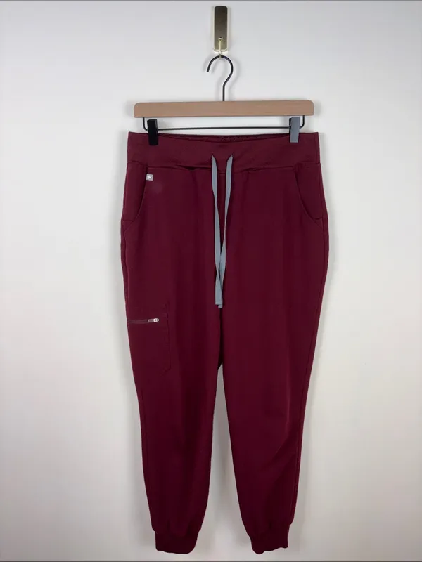 Figs Zamora Jogger Scrub Pants Burgundy Women’s Size Medium Petite Technical - Image 2