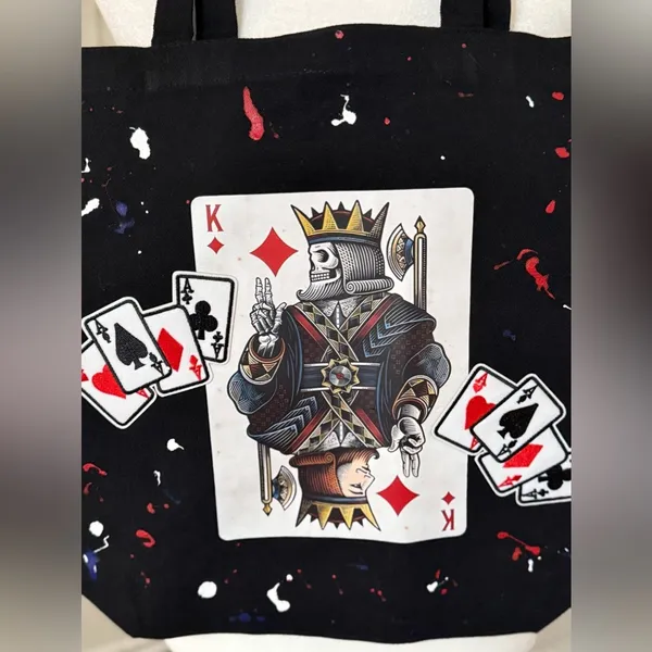 Handmade‎ Black king tote bag - Image 2