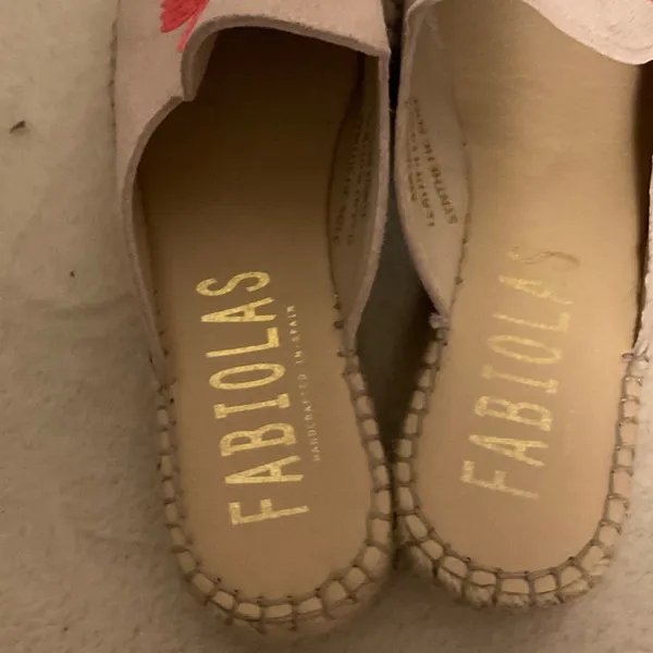 Floral Embroidered Espadrille Mules Pink Size 7.5 - Image 4