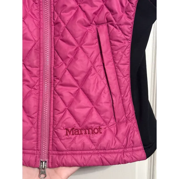 Marmot Pink Quilted Puffer Kitzbuhel Vest Full Zip‎ Gorp Granola Hiking Outdoor - Image 4