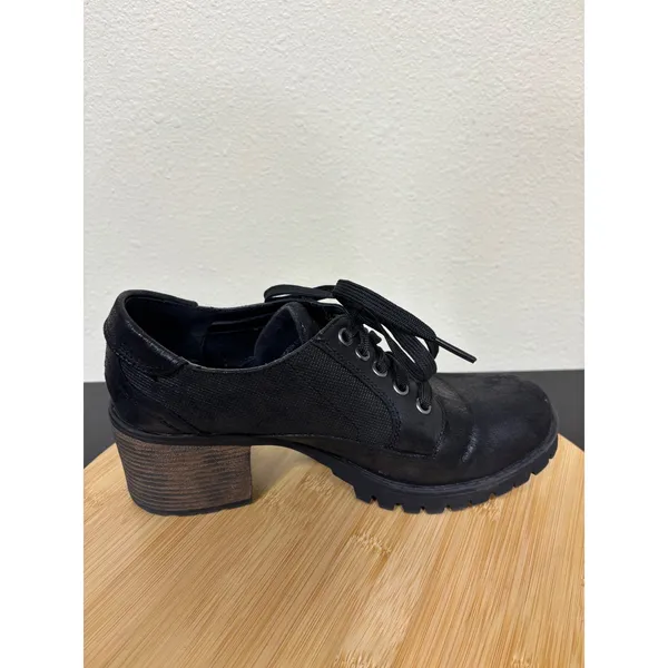 B52 by Bullboxer Booties‎ Women 9 Black Lace Up Lug Sole Block Heel Boots - Image 10