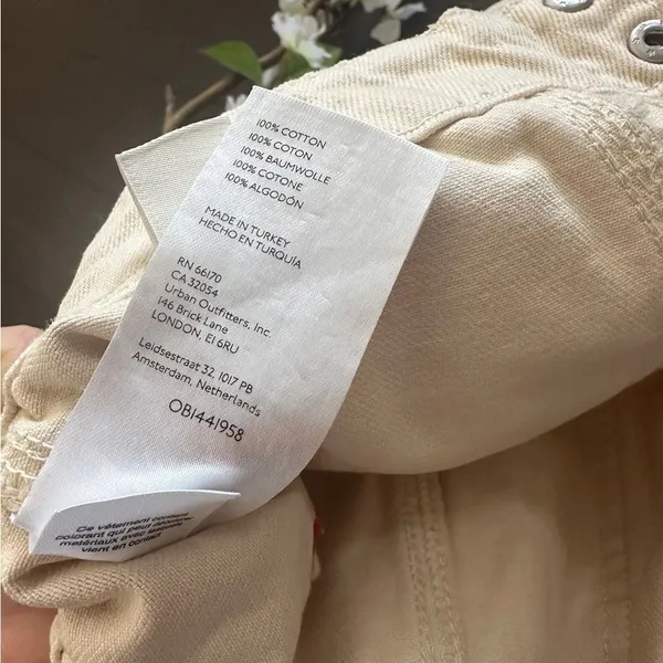 BDG Urban Outfitters Relaxed Skate Cargo Jeans Cream High Rise Size 27 - Image 11