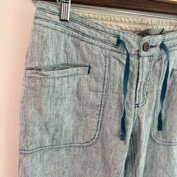 The North Face Womens Railroad Striped‎ Linen Blend Drawstring Pants Size 10 S - Image 2