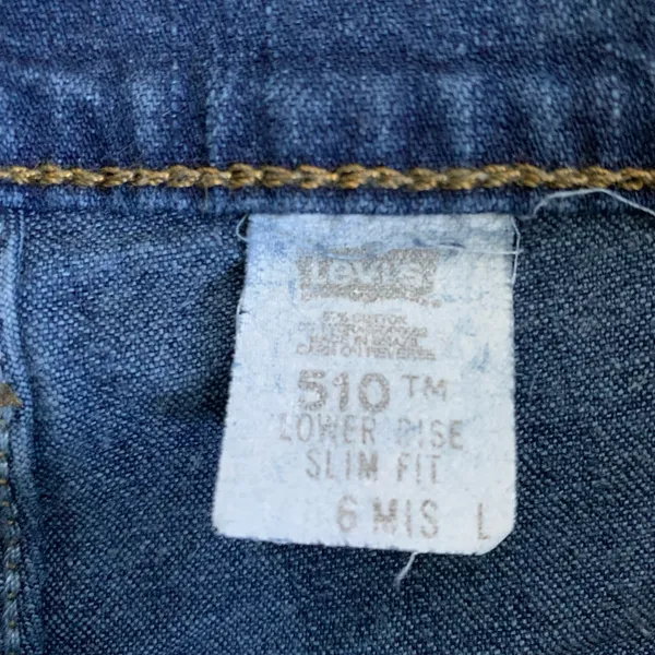 *90s* 510 lower rise slim fit size 6 L blue jeans - Image 3