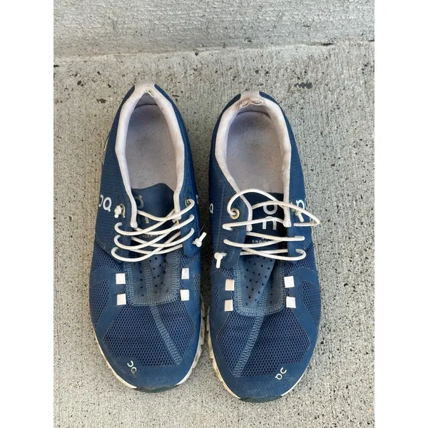 On Running Cloud 5 Sneakers Shoes Navy Blue White Lace Up Size 6.5 - Image 2