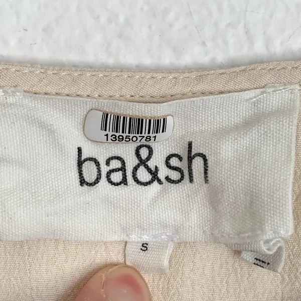BA&SH Fani Ruffle-trimmed‎ Crepe Top in Cream - Image 6