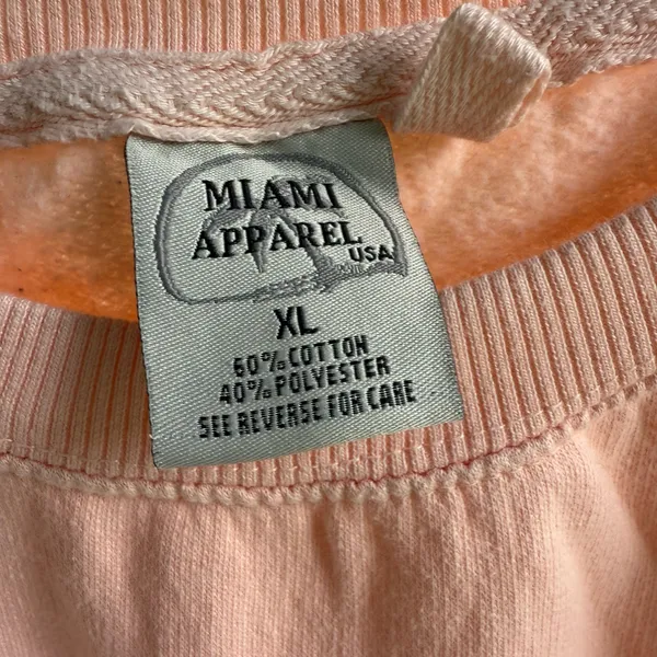 Women’s Miami Apparel Crewneck Pale Pink Sweatshirt - Image 3