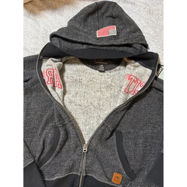 Roots Park City Full‎ Zip Hoodie Jacket Charcoal Gray Size Large Beaver - Image 8