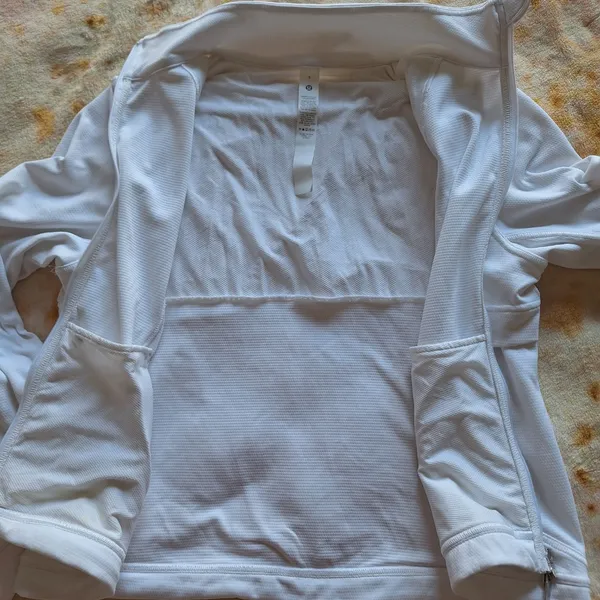 Lululemon White Ventilating UV Protection Running Full Zip Jacket 6 S - Image 7