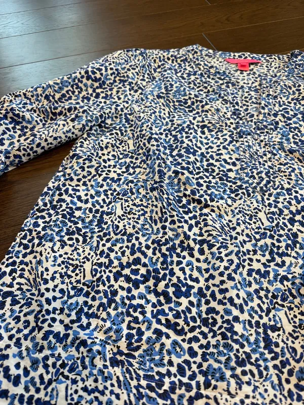 Lilly Pulitzer Coulter Tunic Leopard Print Long Sleeve Top Size Large - C40-025 - Image 5