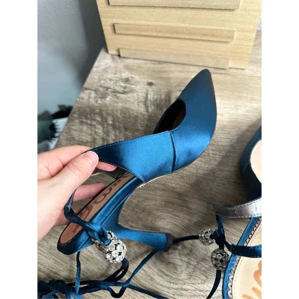 Sam Edelman Women’s 7.5 Blue Harvie Lace Up Shoes - Image 9