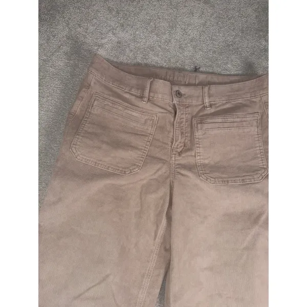 american eagle low rise wide leg cropped corduroy pants 10 short Pink/beige - Image 4