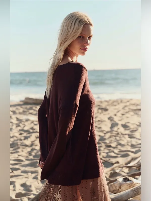 Free people Isadora reversible sweater tunic decadent $68 - Image 2