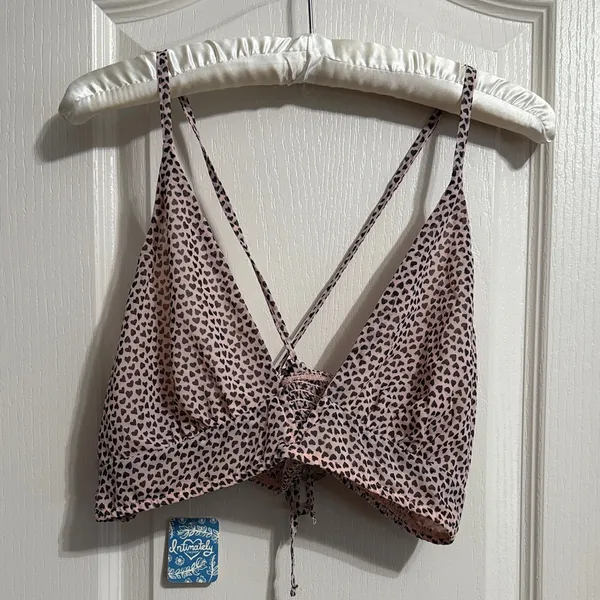 NWT Intimately Free People Cassie Soft Bra Nude Heart Combo Boho Lounge Bralette - Image 2