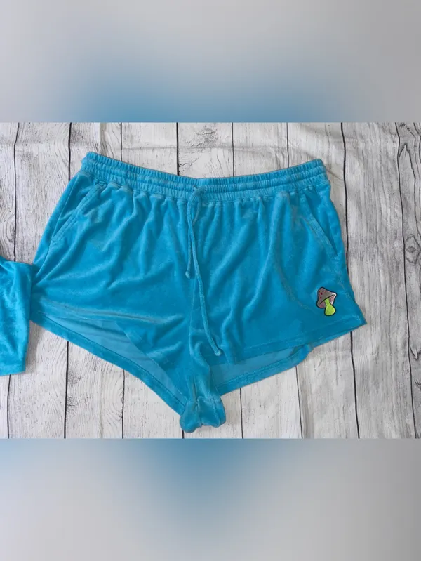 Fabletics Turquoise Blue Athletic Tank and Shorts Terry Set - Image 5