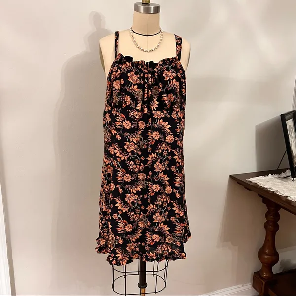 Free People Made Ya Look Sparkle Black Printed Mini Dress Size: Large - Image 5