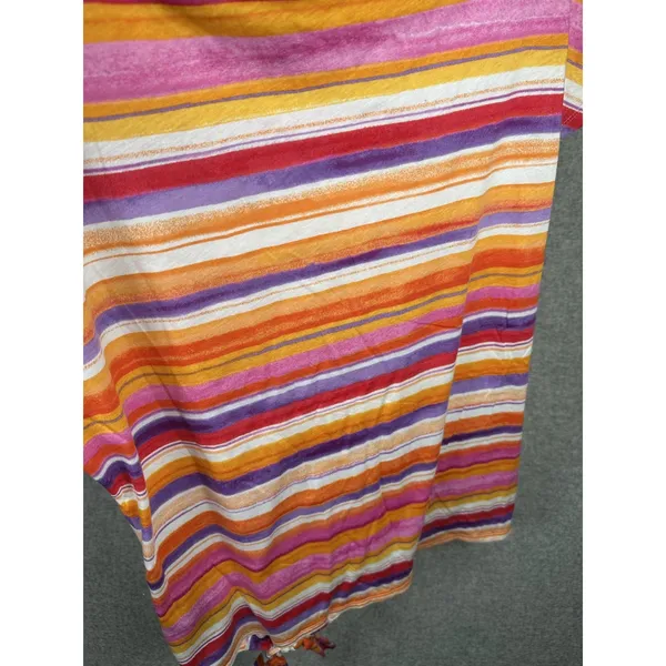 Lauren Ralph Lauren Small Womens Top Striped Southwest Tie Boho‎ Cap Sleeve - Image 9