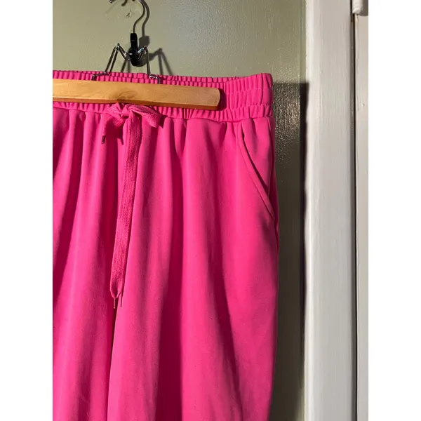 Women's Size XL Athletic Sweatpants Joggers Lounge Pants Bright Pink Pockets - Image 4