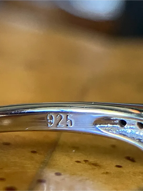 Genuine Blue Sapphire Blue Diamond Ring Size 9 - Image 8
