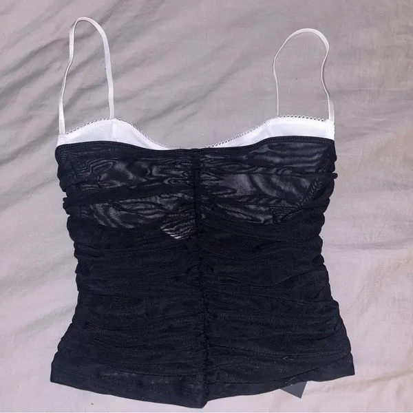 White Fox Boutique Remind Me Again Bustier Black, Small Mesh Crop Tank - Image 7