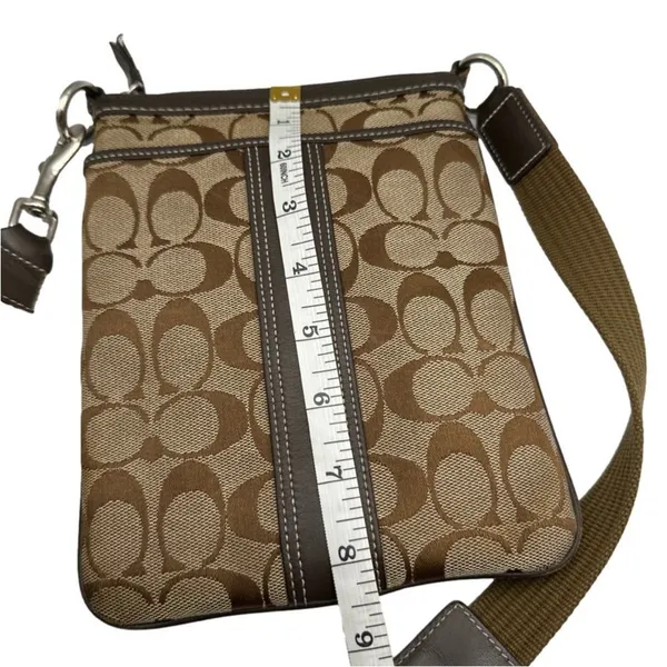 COACH Brown Signature Canvas Crossbody - Image 9