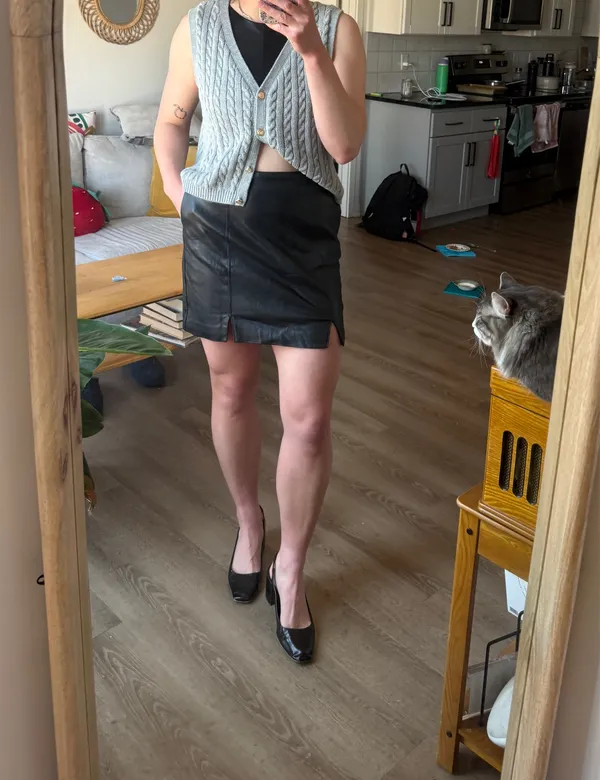 Hollister Faux Leather Skirt - Image 3