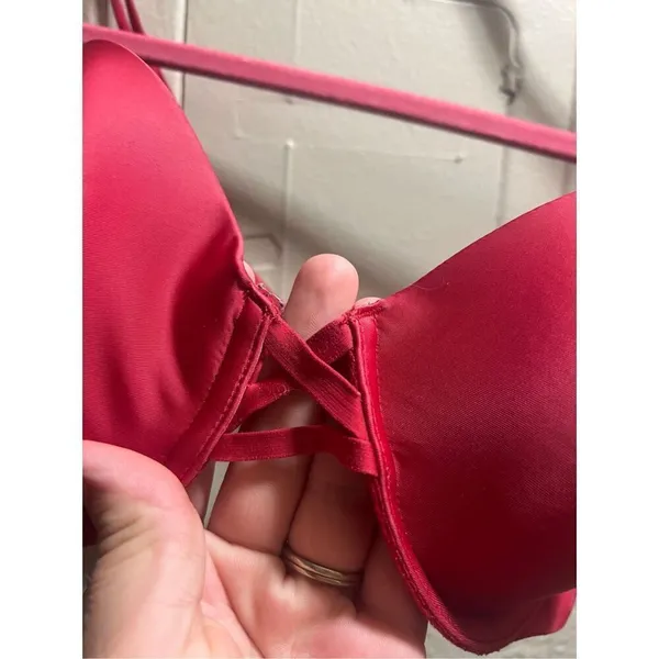Victoria’s Secret Red Full Coverage Bra Woman’s Size 34C - Image 4