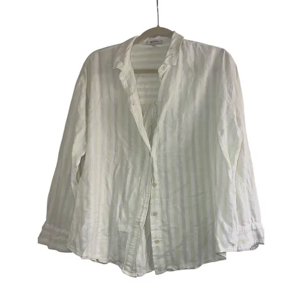 ✨Madewell Linen-Blend Painter Sz Medium Shirt in Eades Stripe✨ - Image 8