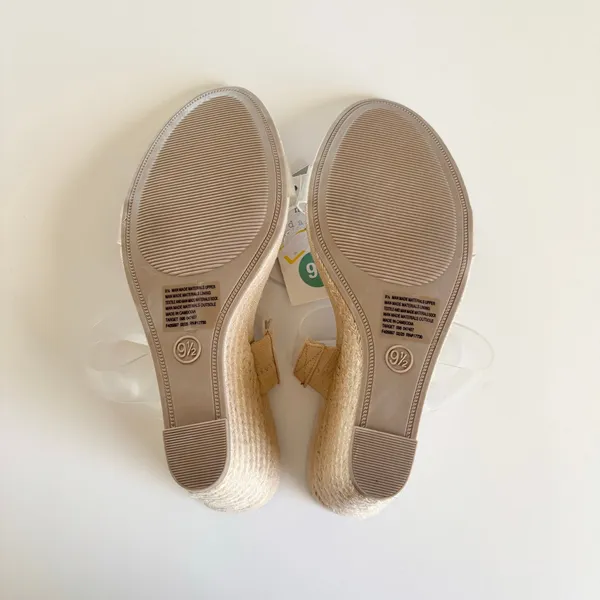 A New Day Ansel Clear PVC Double Band Open Toe Wedge Sandals Women's 9.5 NWT - Image 6