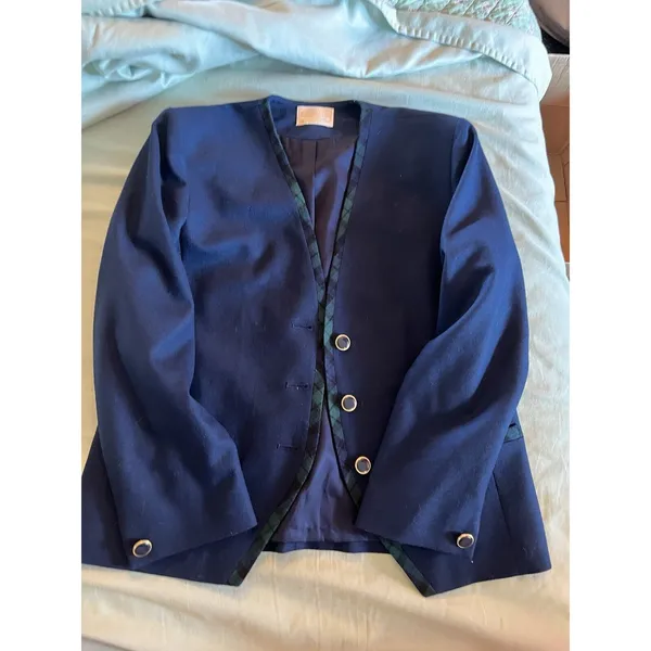 Vintage Pendleton Virgin Wool Blazer Teal Blue 3-Button Women's Size 10 Lined - Image 3