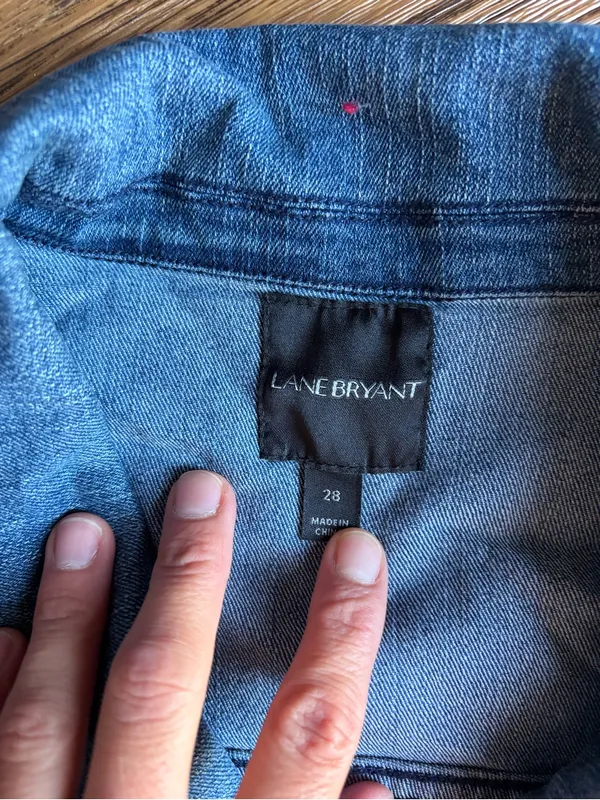 Lane Bryant Blue Denim Jacket with Patch Details 28 - Image 3
