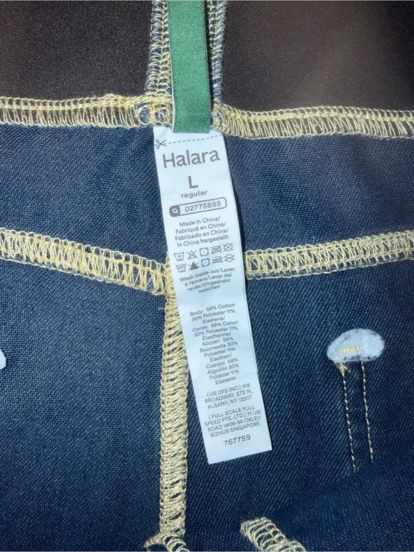HALARA Dark Blue Denim Pull-On Women’s Pants Large - Image 2