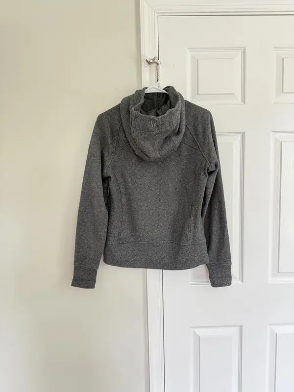 Lululemon Women's Scuba Full-Zip Hoodie Heathered Gray 8 Cozy Athleisure Yoga - Image 4