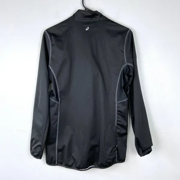 Asics Running Jacket Full Zip Black Water Repellant Activewear Women Size‎ Small - Image 5