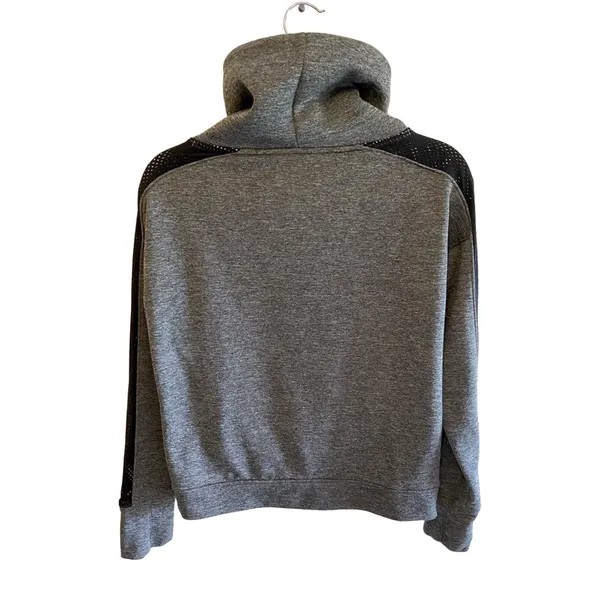 Under Armour Women's Black‎ Gray High Neck Mesh Pockets Sweatshirt Size XS - Image 2
