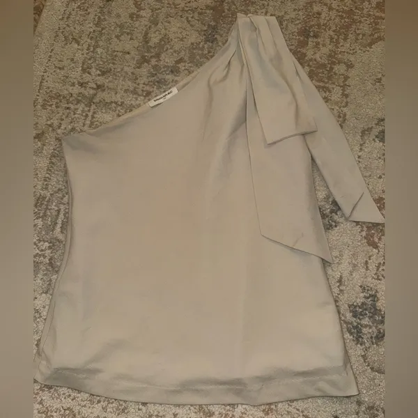 🌼Banana Republic Tan Wrap Blouse Asymmetrical Work - Image 5