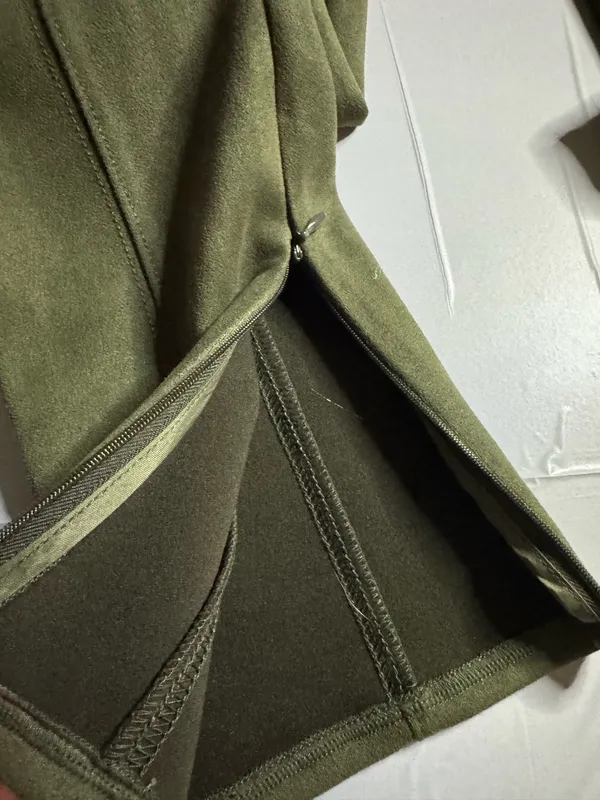 Anthropologie Army Green Faux Suede Legging Pants Size 28 Tall - Image 2