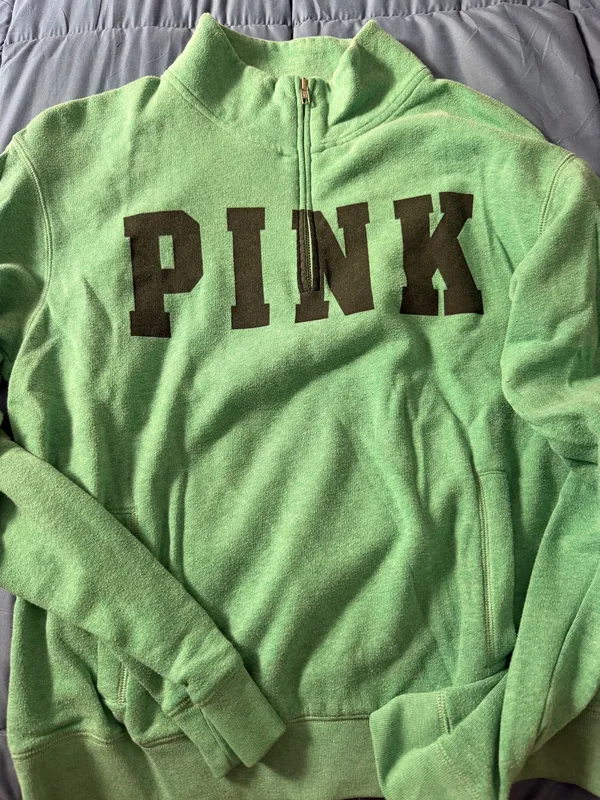 Vintage Victoria's Secret PINK Quarter-Zip Pullover - Image 2