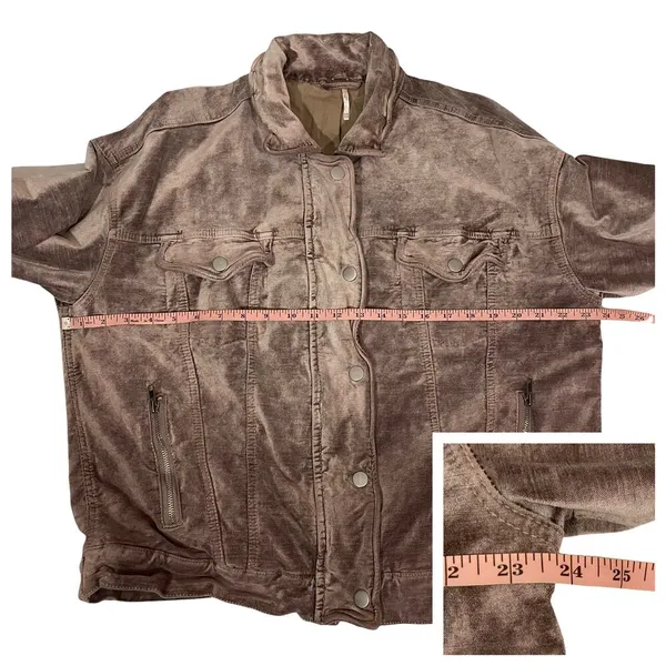 Free People Velvet Trucker Jacket - Mauve - XS/S - Image 4