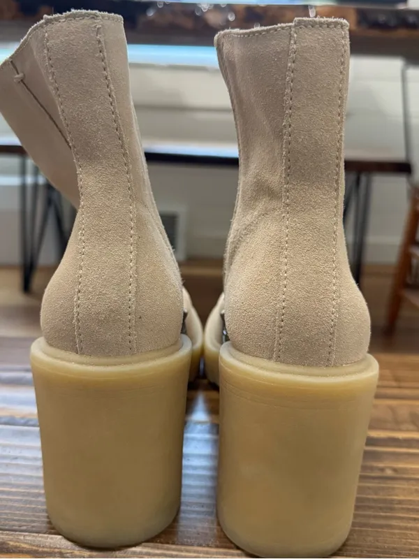 Dolce Vita BOOTIES Dune Suede SIZE 8 Platform Heel 3.5" Zipper on Side - Image 5