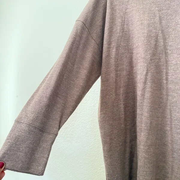 Abercrombie & Fitch Exclusive Online Taupe Cozy Knit Dress Mock Neck - Image 3
