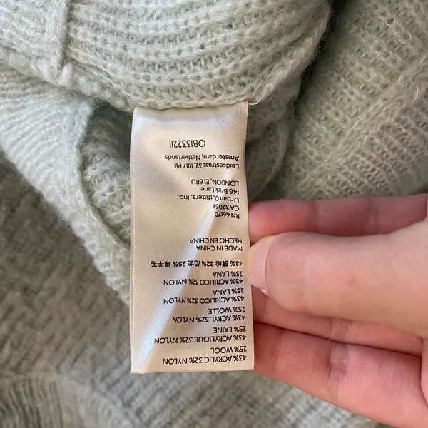 Free People‎ Autumn Sky Cloud Combo Striped Sweater Womens Size S Green Cream - Image 7