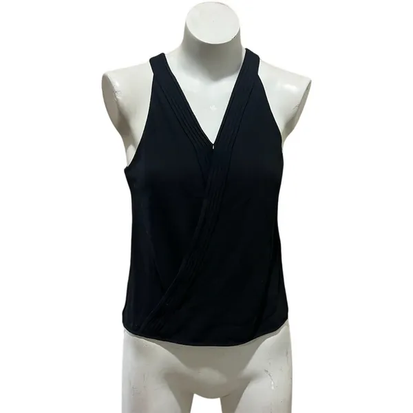 Naked Zebra Women's Black Sleeveless V-Neck Blouse Size S Casual - Image 7